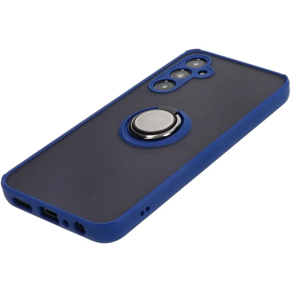 Hurtownia GSM - Etui z uchwytem na palec Bizon Case Hybrid Ring do Samsung Galaxy A05s przydymione z granatową ramką - BIZ4183 - {ean13} - Hurt