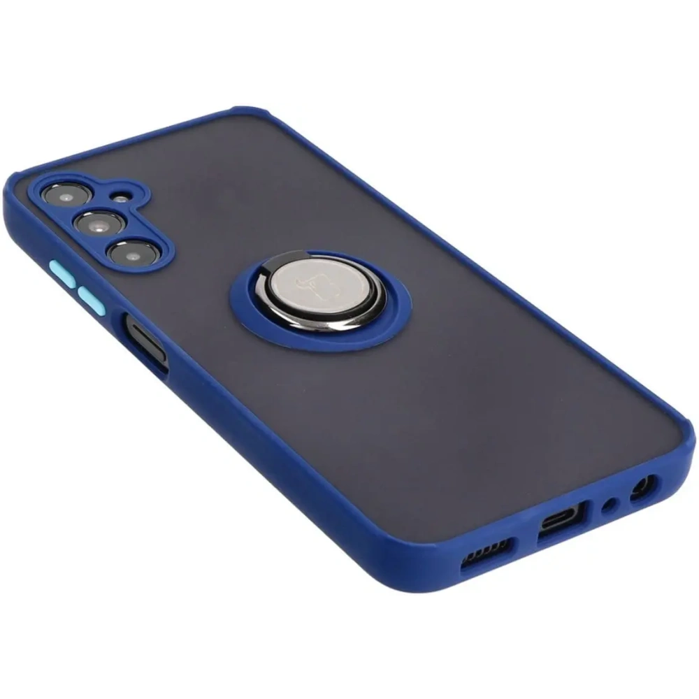 Hurtownia GSM - Bizon Case Hybrid Ring Samsung Galaxy A05s fumuriu cu un cadru bleu marin - BIZ4183 - {ean13} - Hurt