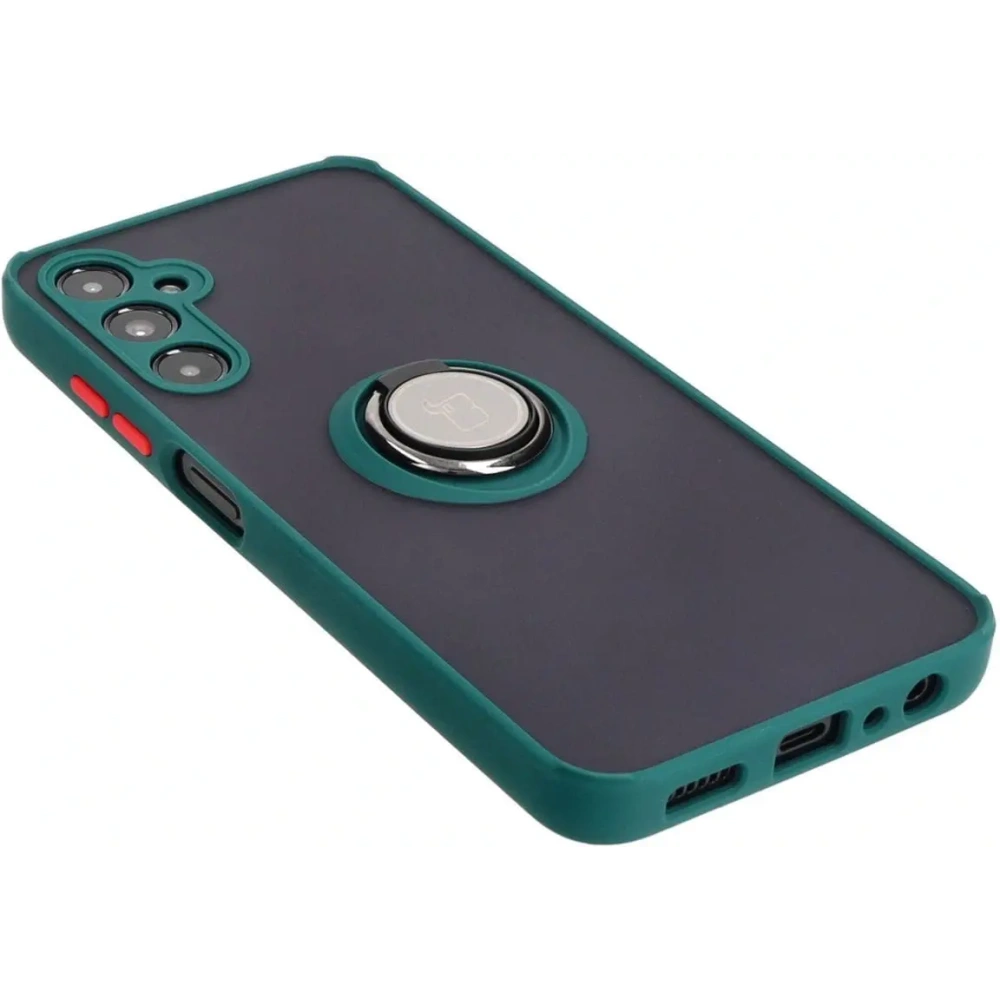 Hurtownia GSM - Etui s úchytem na palec Bizon Case Hybrid Ring do Samsung Galaxy A05s kouřové s tmavě zeleným rámečkem - BIZ4184 - {ean13} - Hurt