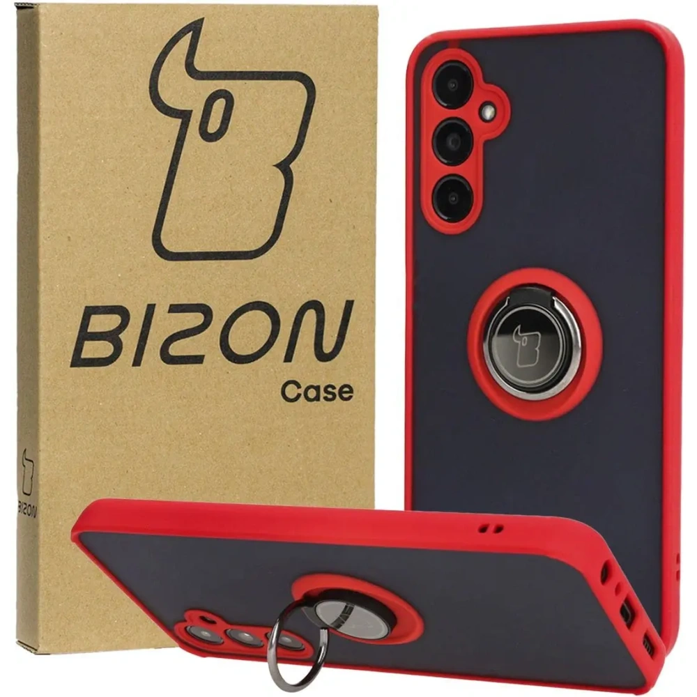 Wholesale Bizon Case Hybrid Ring Samsung Galaxy A05s smoky with a red frame - BIZ4185 - {ean13} - Hurt