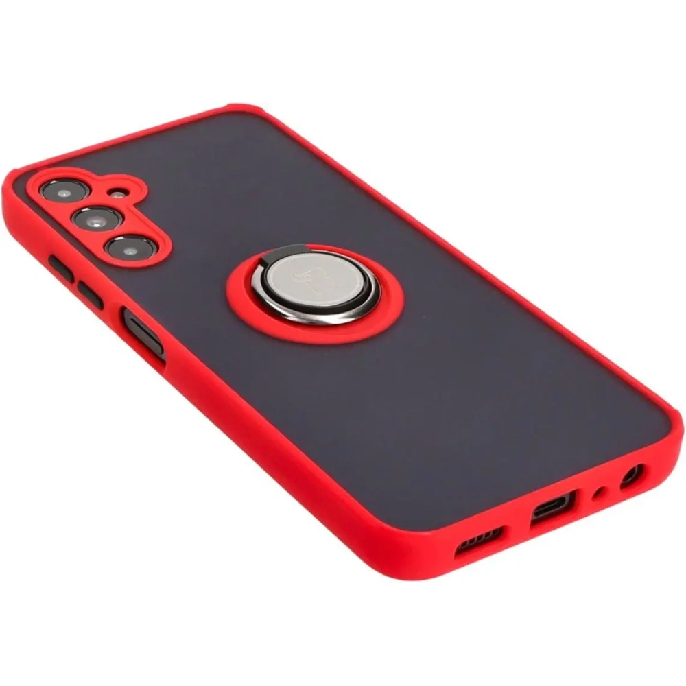 Hurtownia GSM - Etui s úchopem na prst Bizon Case Hybrid Ring pro Samsung Galaxy A05s kouřové s červeným rámem - BIZ4185 - {ean13} - Hurt