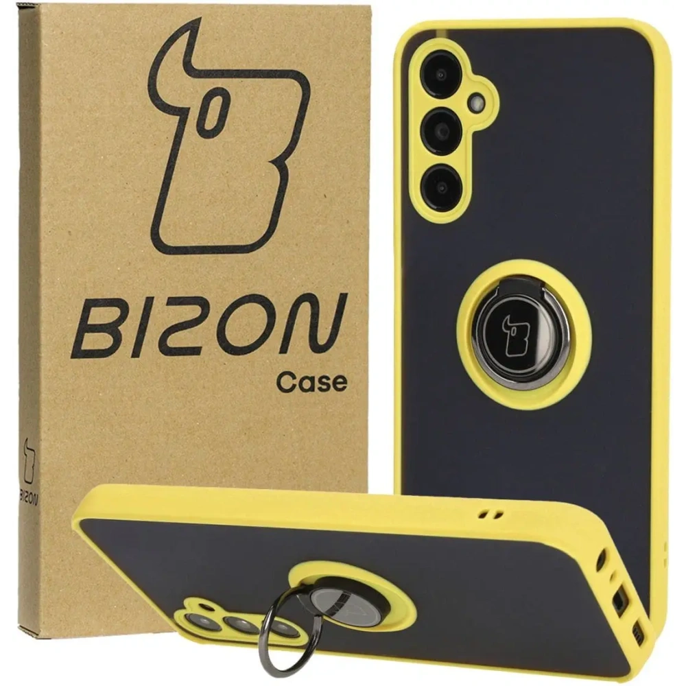 Hurtownia GSM - Bizon Case Hybrid Ring Samsung Galaxy A05s fumos cu un cadru galben - BIZ4187 - {ean13} - Hurt