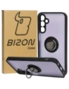 Etui z uchwytem na palec Bizon Case Hybrid Ring do Samsung Galaxy A15 5G/4G przydymione z czarną ramką