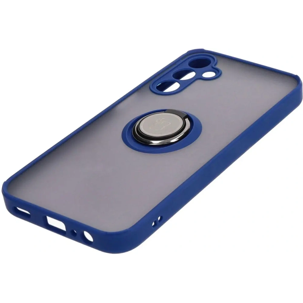 Hurtownia GSM - Etui z uchwytem na palec Bizon Case Hybrid Ring do Samsung Galaxy A15 5G/4G przydymione z granatową ramką - BIZ4189 - {ean13} - Hurt