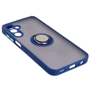 Hurtownia GSM - Bizon Case Hybrid Ring Samsung Galaxy A15 5G/4G füstös színű, sötétkék kerettel - BIZ4189 - {ean13} - Hurt