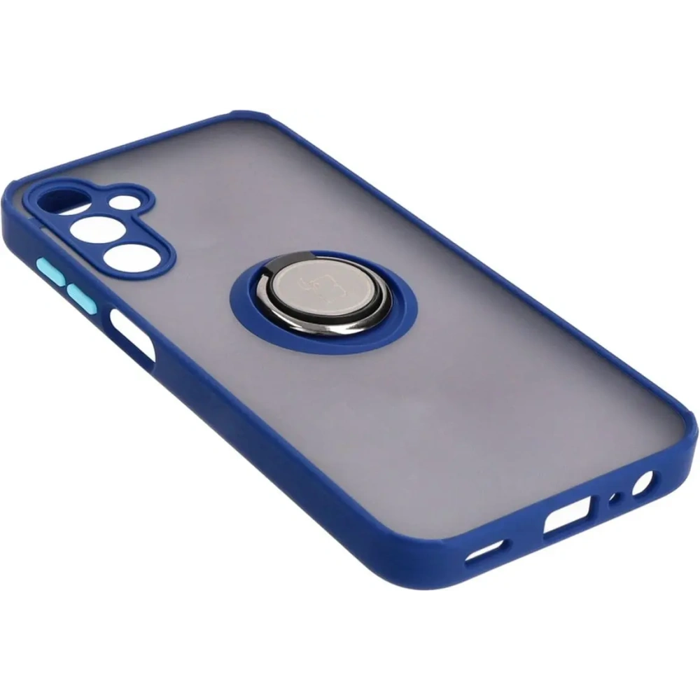 Hurtownia GSM - Etui z uchwytem na palec Bizon Case Hybrid Ring do Samsung Galaxy A15 5G/4G przydymione z granatową ramką - BIZ4189 - {ean13} - Hurt
