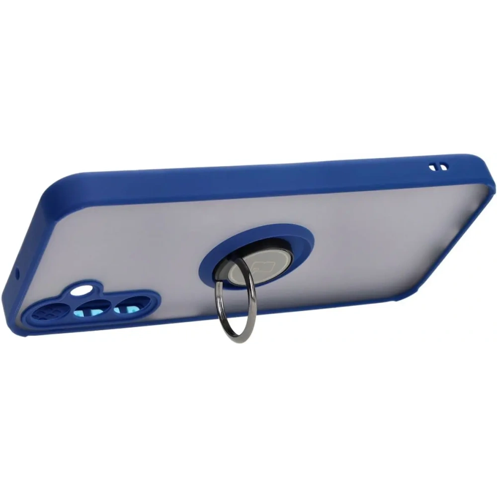 Hurtownia GSM - Etui s úchopem na prst Bizon Case Hybrid Ring pro Samsung Galaxy A15 5G/4G kouřové s modrým rámečkem - BIZ4189 - {ean13} - Hurt