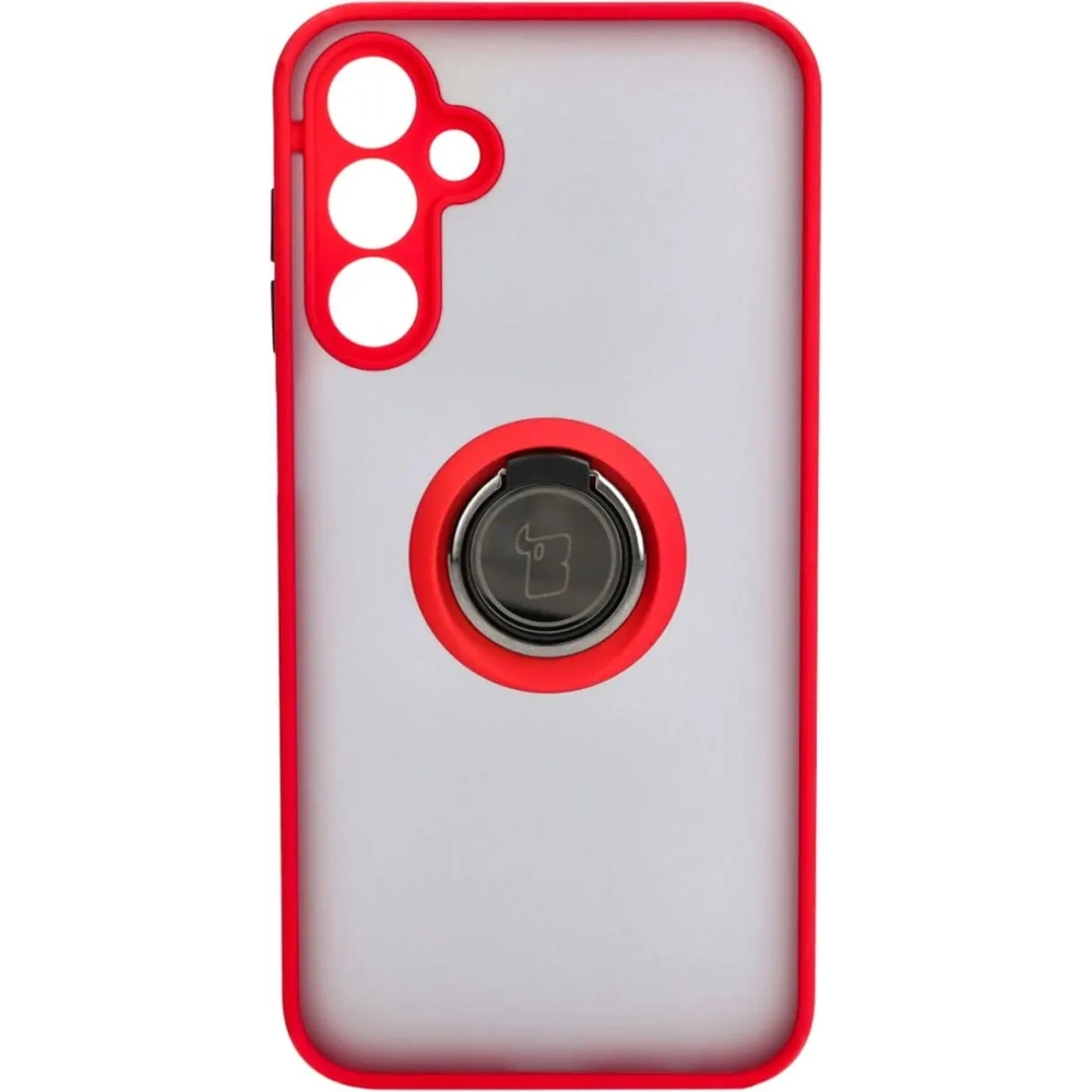 Hurtownia GSM - Etui z uchwytem na palec Bizon Case Hybrid Ring do Samsung Galaxy A15 5G/4G przydymione z czerwoną ramką - BIZ4191 - {ean13} - Hurt