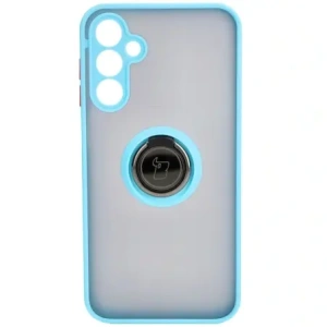 Hurtownia GSM - Etui z uchwytem na palec Bizon Case Hybrid Ring do Samsung Galaxy A15 5G/4G przydymione z jasnoniebieską ramką - BIZ4192 - {ean13} - Hurt
