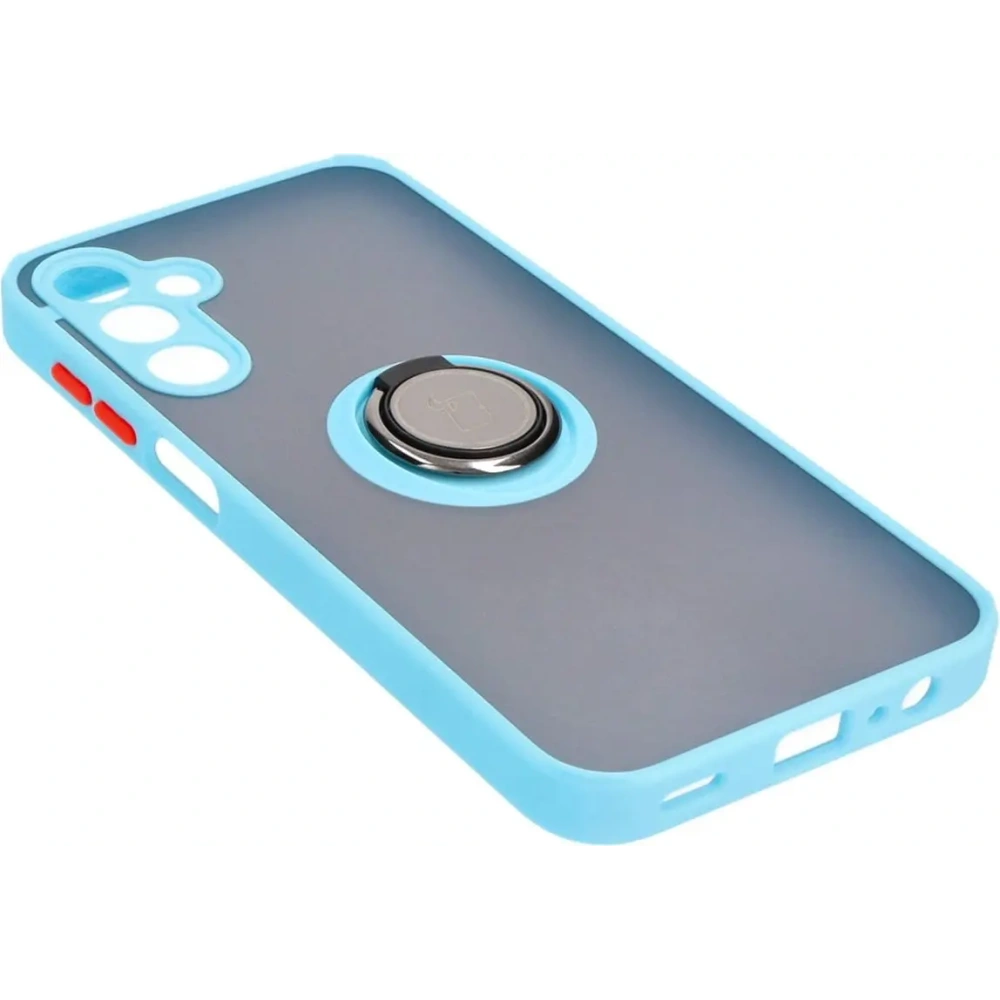 Hurtownia GSM - Etui z uchwytem na palec Bizon Case Hybrid Ring do Samsung Galaxy A15 5G/4G przydymione z jasnoniebieską ramką - BIZ4192 - {ean13} - Hurt