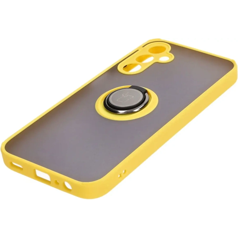 Wholesale Bizon Case Hybrid Ring Samsung Galaxy A15 5G/4G smoky with a yellow frame - BIZ4193 - {ean13} - Hurt