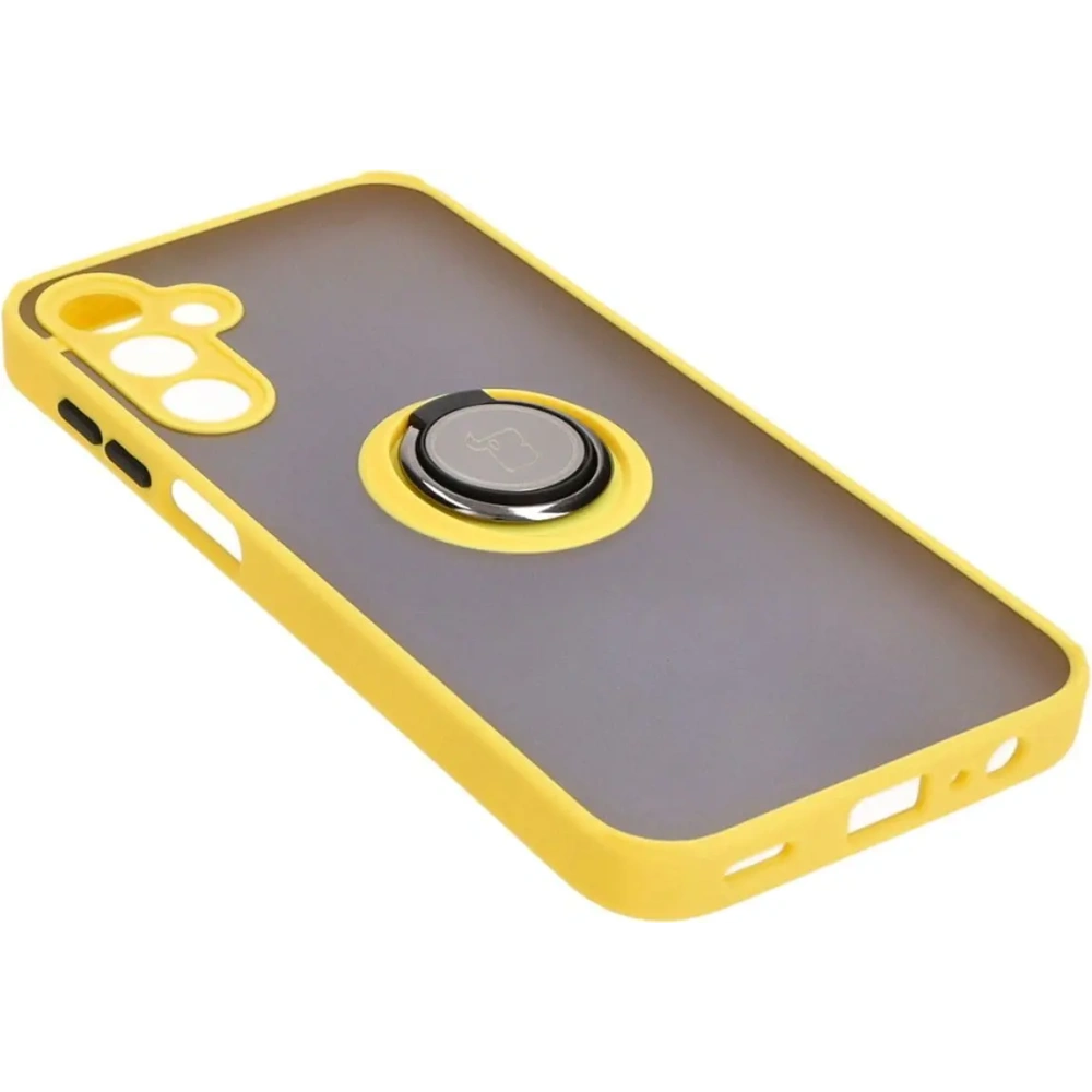 Wholesale Bizon Case Hybrid Ring Samsung Galaxy A15 5G/4G smoky with a yellow frame - BIZ4193 - {ean13} - Hurt