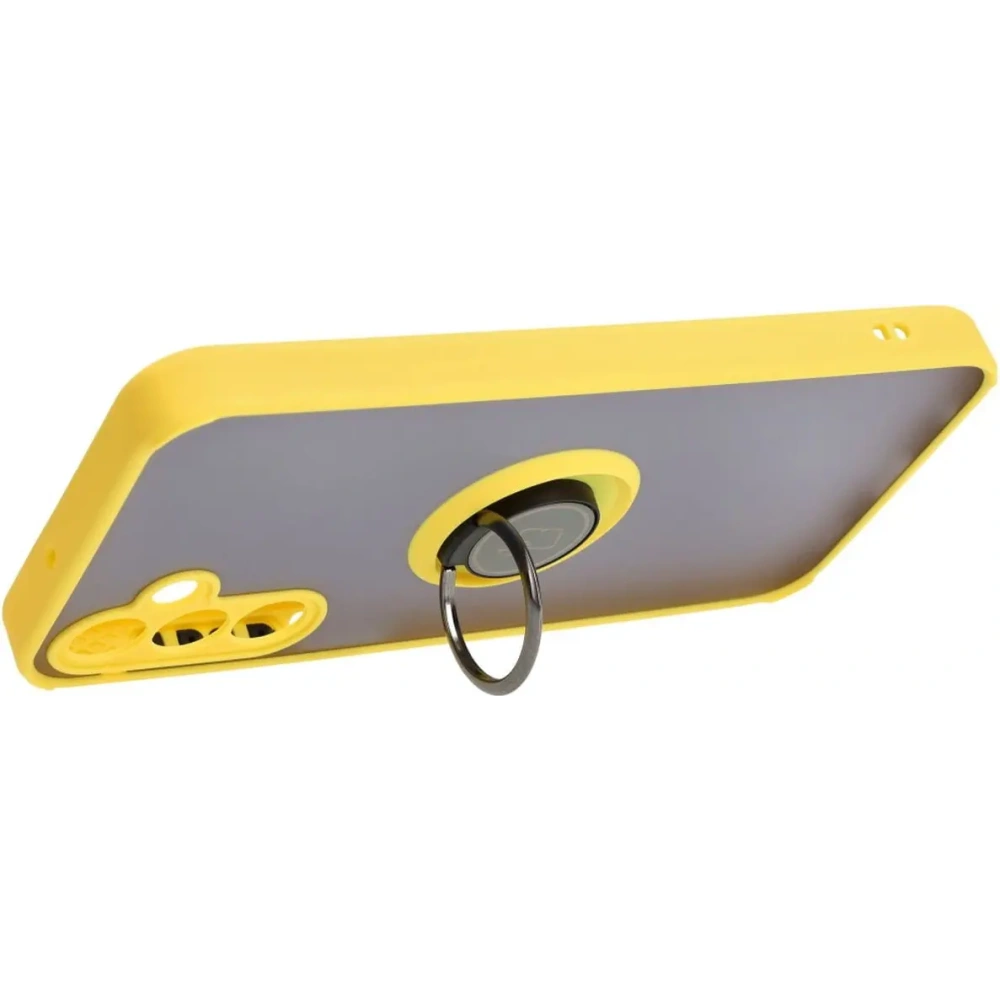 Wholesale Bizon Case Hybrid Ring Samsung Galaxy A15 5G/4G smoky with a yellow frame - BIZ4193 - {ean13} - Hurt