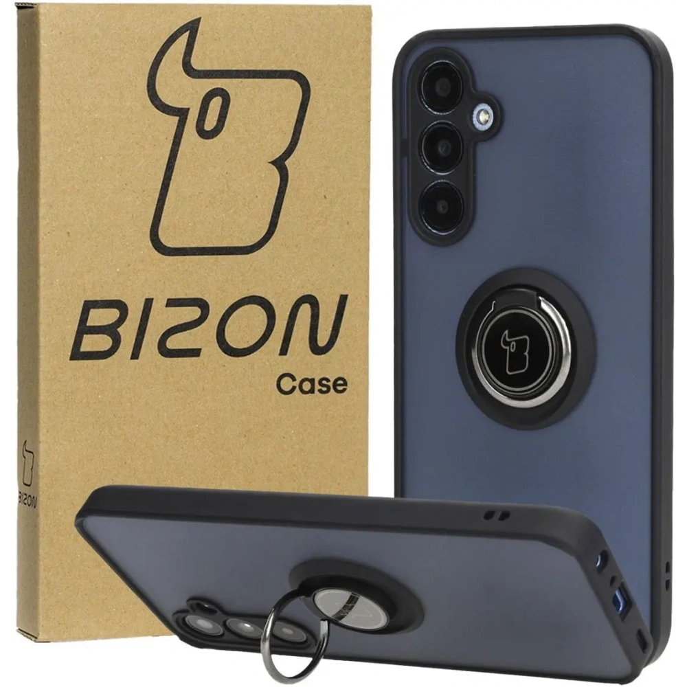 Hurtownia GSM - Bizon Case Hybrid Ring Samsung Galaxy A25 5G fumuriu cu un cadru negru - BIZ4194 - {ean13} - Hurt