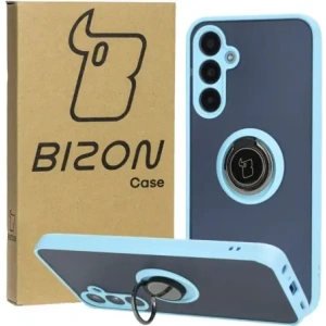 Hurtownia GSM - Etui s úchytem na prst Bizon Case Hybrid Ring do Samsung Galaxy A25 5G kouřové s jasně modrým rámečkem - BIZ4195 - {ean13} - Hurt