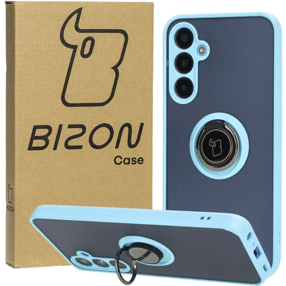 Wholesale Bizon Case Hybrid Ring Samsung Galaxy A25 5G smoky with a light blue frame - BIZ4195 - {ean13} - Hurt