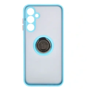 Hurtownia GSM - Etui s úchytem na prst Bizon Case Hybrid Ring do Samsung Galaxy A25 5G kouřové s jasně modrým rámečkem - BIZ4195 - {ean13} - Hurt