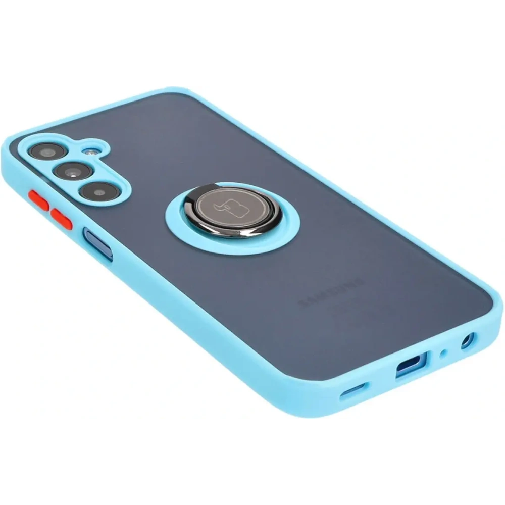 Wholesale Bizon Case Hybrid Ring Samsung Galaxy A25 5G smoky with a light blue frame - BIZ4195 - {ean13} - Hurt