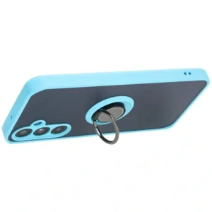 Hurtownia GSM - Etui s úchytem na prst Bizon Case Hybrid Ring do Samsung Galaxy A25 5G kouřové s jasně modrým rámečkem - BIZ4195 - {ean13} - Hurt