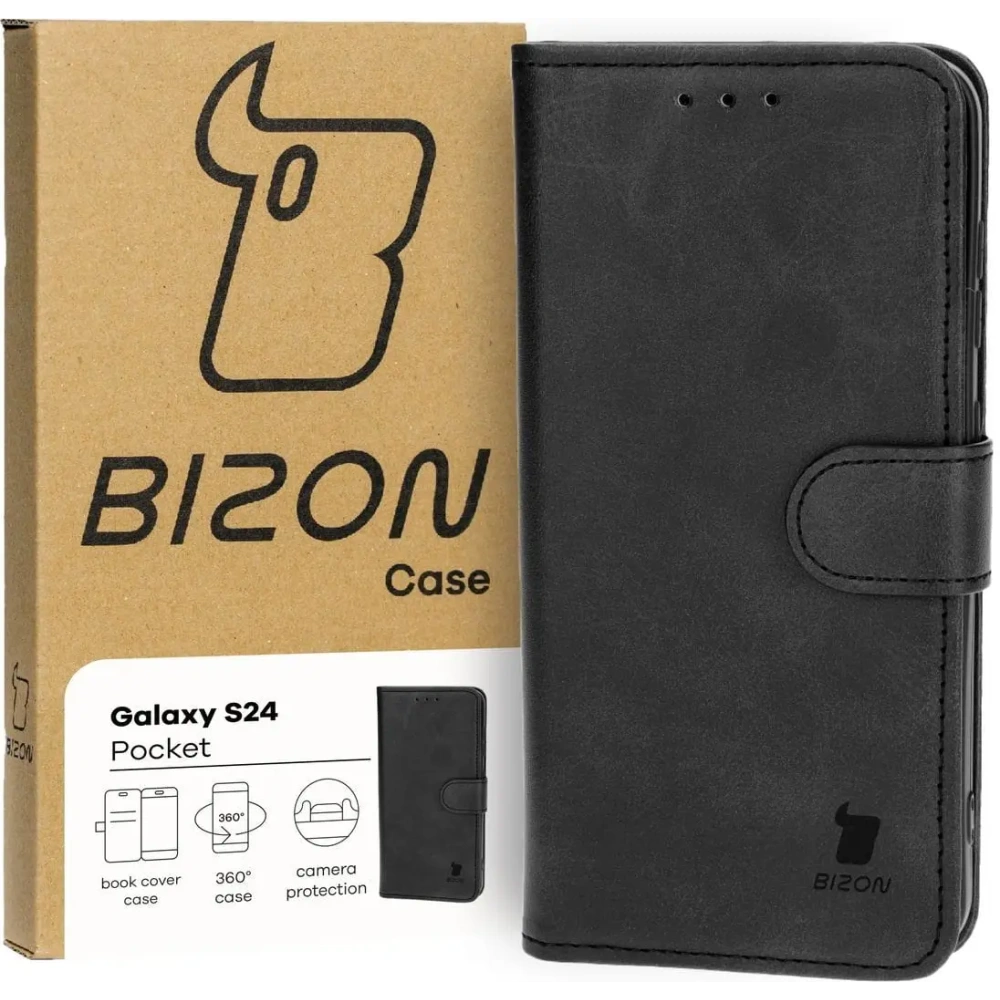 Hurtownia GSM - Etui z klapką Bizon Case Pocket do Samsung Galaxy S24 černé - BIZ4198 - {ean13} - Hurt