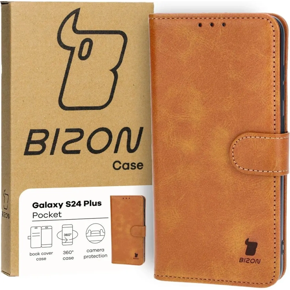 Wholesale Bizon Case Pocket Samsung Galaxy S24 Plus brown - BIZ4203 - {ean13} - Hurt