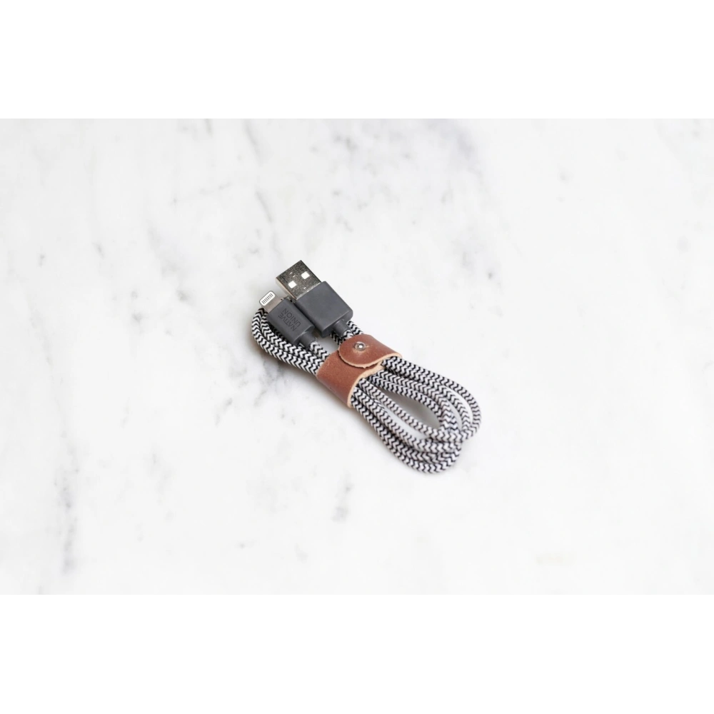 Hurtownia GSM - Kabel Native Union Belt Cable Lightning ze skórzanym zapięciem 1,2m (zebra) - NTU003ZEB - {ean13} - Hurt