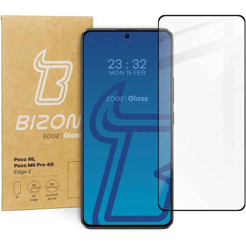 Szkło hartowane Bizon Glass Edge 2 do Xiaomi Poco X6 / Poco M6 Pro 4G / Redmi Note 13 5G / Redmi Note 13 Pro 4G / LTE / 14S/5G