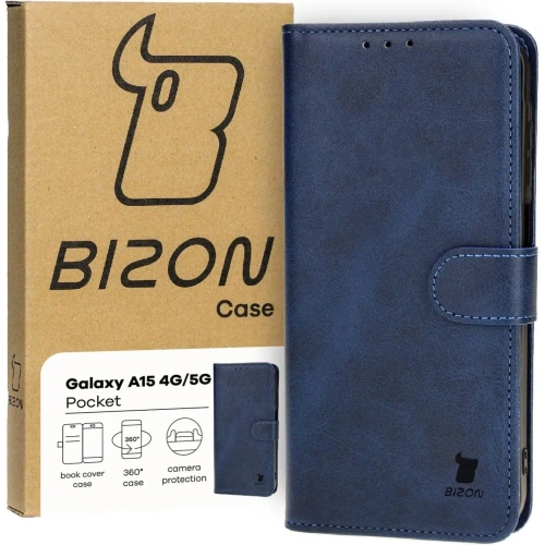 Etui z klapką Bizon Case Pocket do Samsung Galaxy A15 5G/4G granatowe