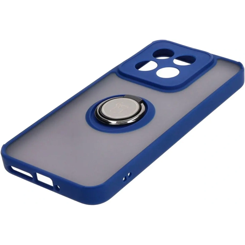 Hurtownia GSM - Bizon Case Hybrid Ring Xiaomi 14 fumuriu cu un cadru albastru marin - BIZ4245 - {ean13} - Hurt