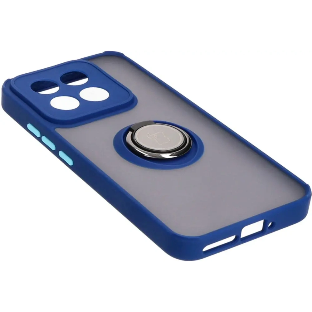 Hurtownia GSM - Bizon Case Hybrid Ring Xiaomi 14 fumuriu cu un cadru albastru marin - BIZ4245 - {ean13} - Hurt