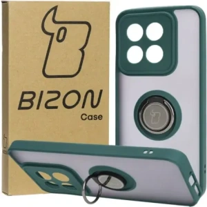 Wholesale Bizon Case Hybrid Ring Xiaomi 14 smoky with a dark green frame - BIZ4246 - {ean13} - Hurt
