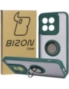 Bizon Case Hybrid Ring Xiaomi 14 smoky with a dark green frame
