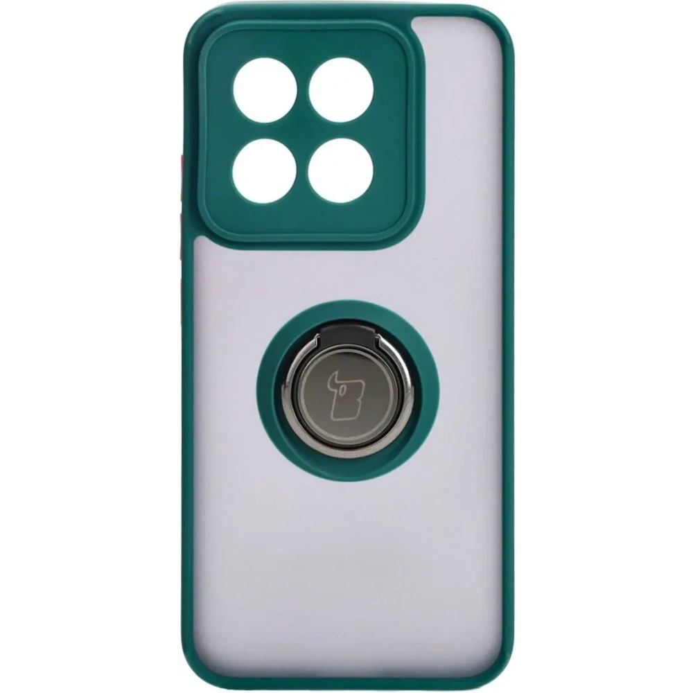 Wholesale Bizon Case Hybrid Ring Xiaomi 14 smoky with a dark green frame - BIZ4246 - {ean13} - Hurt
