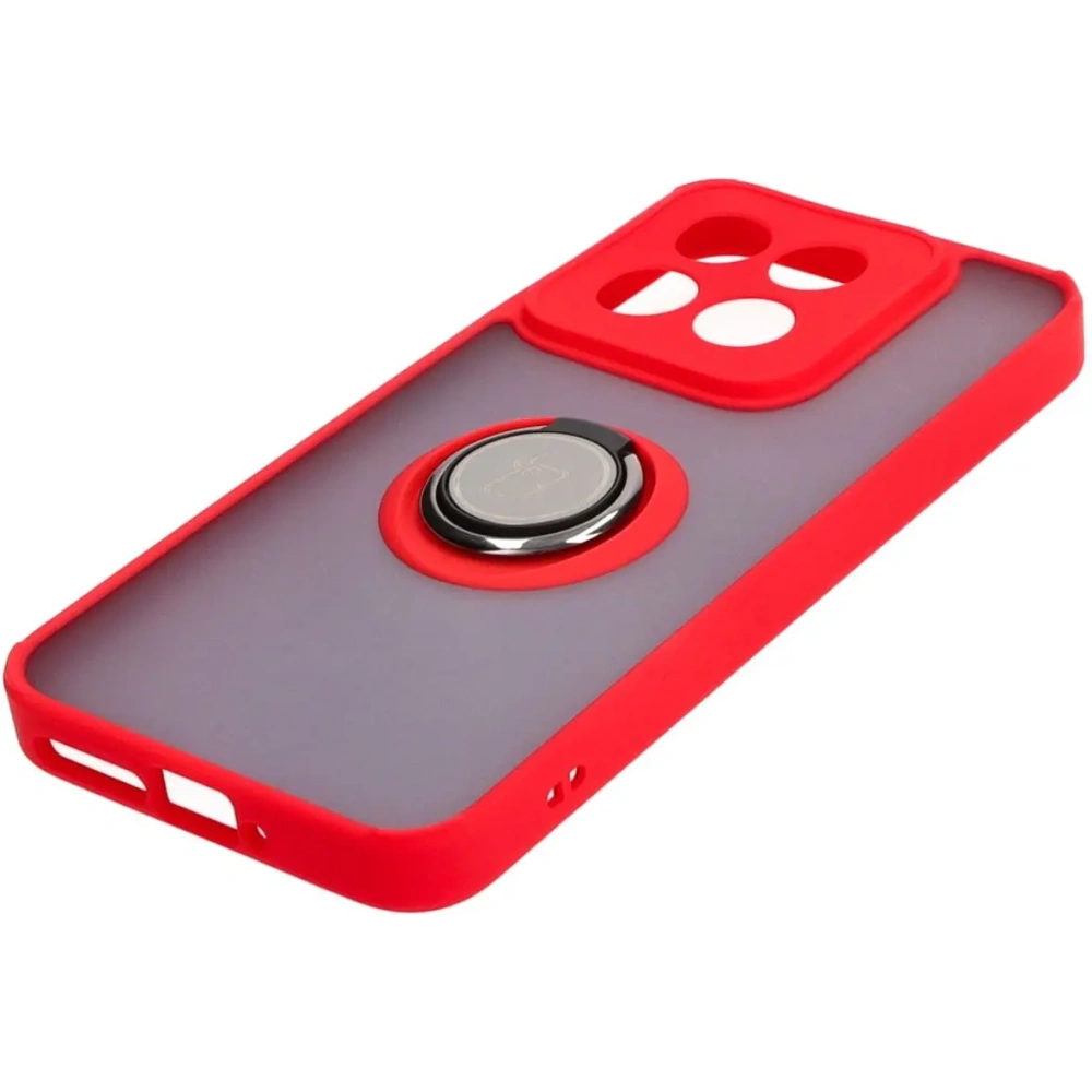 Wholesale Bizon Case Hybrid Ring Xiaomi 14 smoky with a red frame - BIZ4247 - {ean13} - Hurt