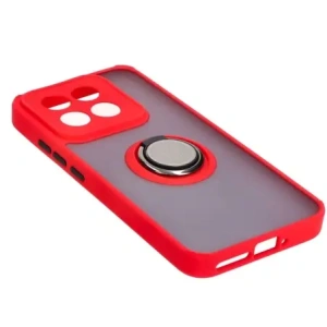 Wholesale Bizon Case Hybrid Ring Xiaomi 14 smoky with a red frame - BIZ4247 - {ean13} - Hurt