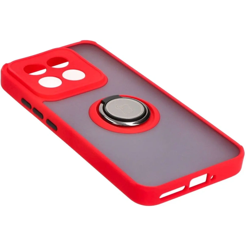 Wholesale Bizon Case Hybrid Ring Xiaomi 14 smoky with a red frame - BIZ4247 - {ean13} - Hurt