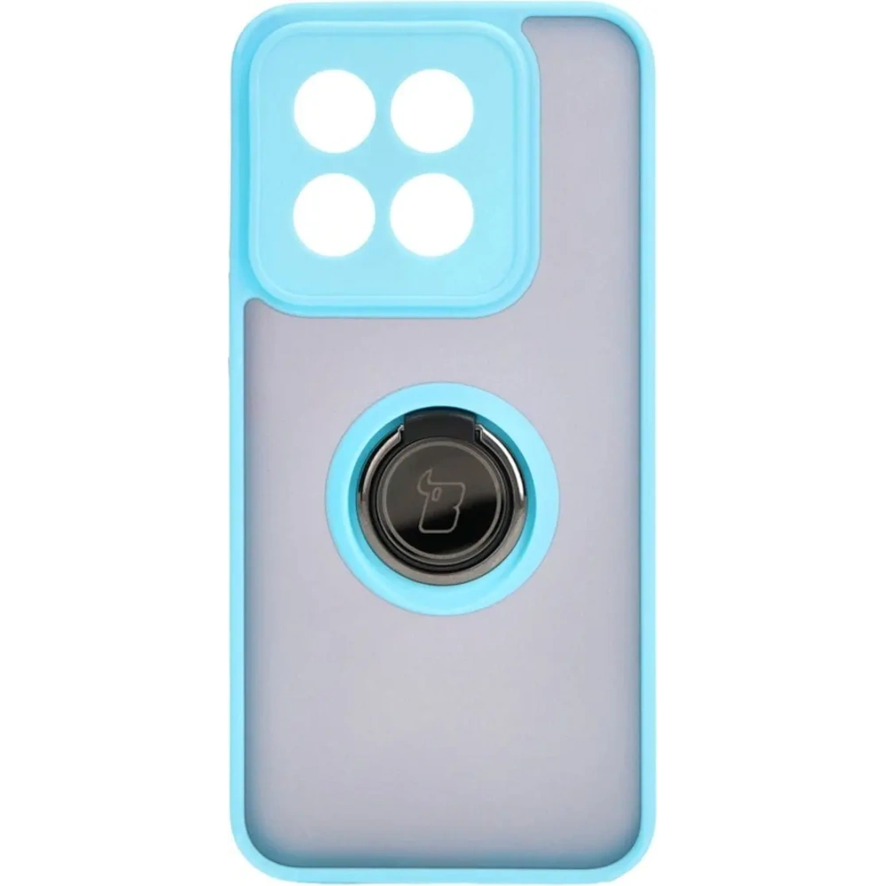 Wholesale Bizon Case Hybrid Ring Xiaomi 14 smoky with a light blue frame - BIZ4248 - {ean13} - Hurt