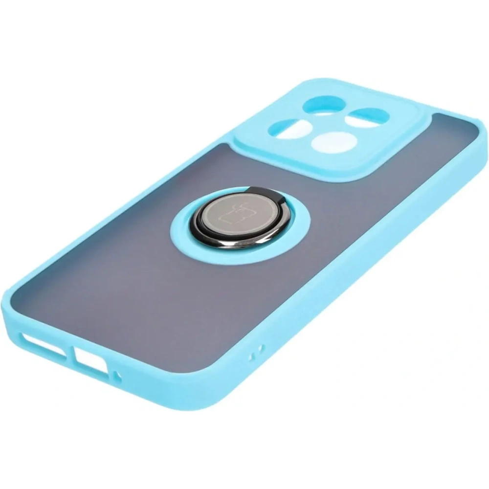 Wholesale Bizon Case Hybrid Ring Xiaomi 14 smoky with a light blue frame - BIZ4248 - {ean13} - Hurt