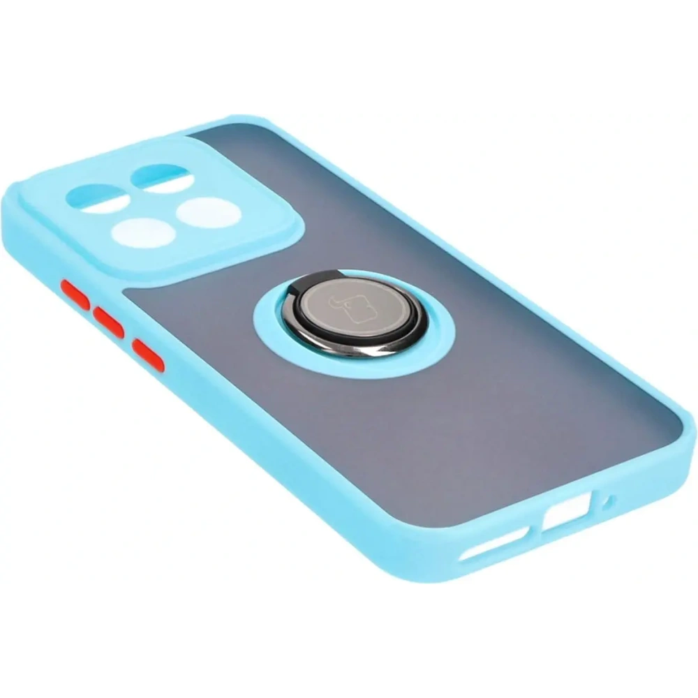 Wholesale Bizon Case Hybrid Ring Xiaomi 14 smoky with a light blue frame - BIZ4248 - {ean13} - Hurt