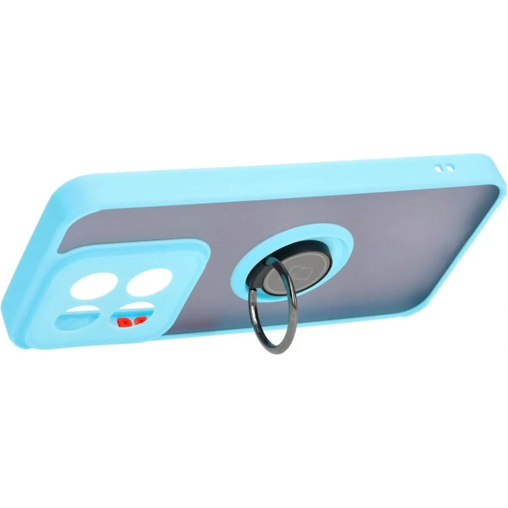 Wholesale Bizon Case Hybrid Ring Xiaomi 14 smoky with a light blue frame - BIZ4248 - {ean13} - Hurt