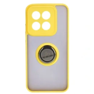 Wholesale Bizon Case Hybrid Ring Xiaomi 14 smoky with a yellow frame - BIZ4249 - {ean13} - Hurt