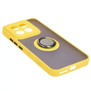 Wholesale Bizon Case Hybrid Ring Xiaomi 14 smoky with a yellow frame - BIZ4249 - {ean13} - Hurt