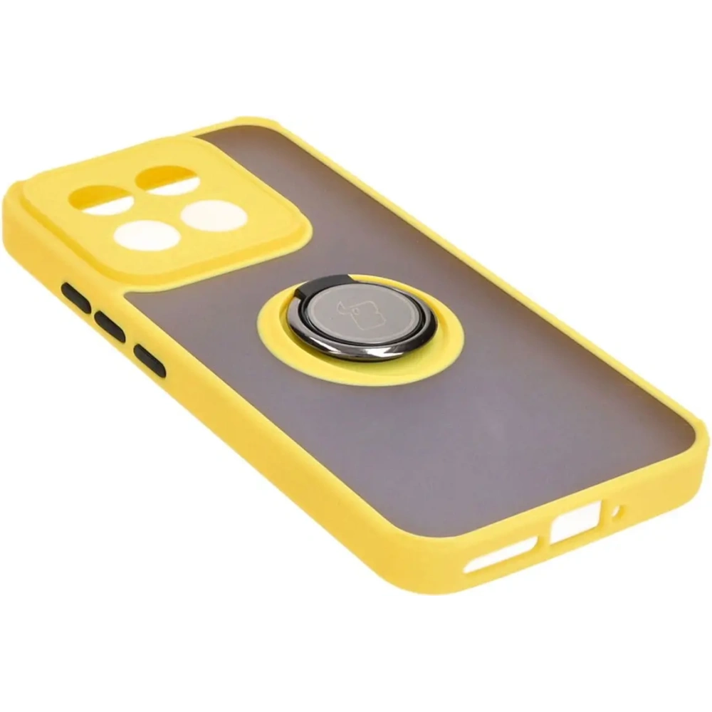 Wholesale Bizon Case Hybrid Ring Xiaomi 14 smoky with a yellow frame - BIZ4249 - {ean13} - Hurt