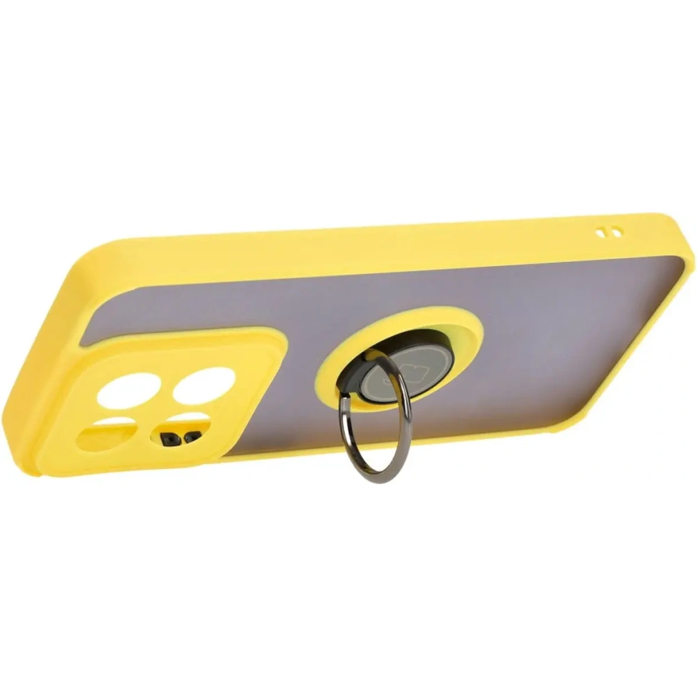 Wholesale Bizon Case Hybrid Ring Xiaomi 14 smoky with a yellow frame - BIZ4249 - {ean13} - Hurt