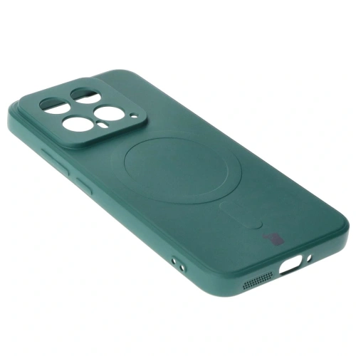 Etui Bizon Case Silicone Magnetic Sq do Xiaomi 14 ciemnozielone