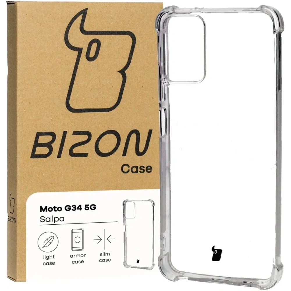Hurtownia GSM - Elastický obal Bizon Case Salpa pro Motorola Moto G34 5G průhledný - BIZ4271 - {ean13} - Hurt
