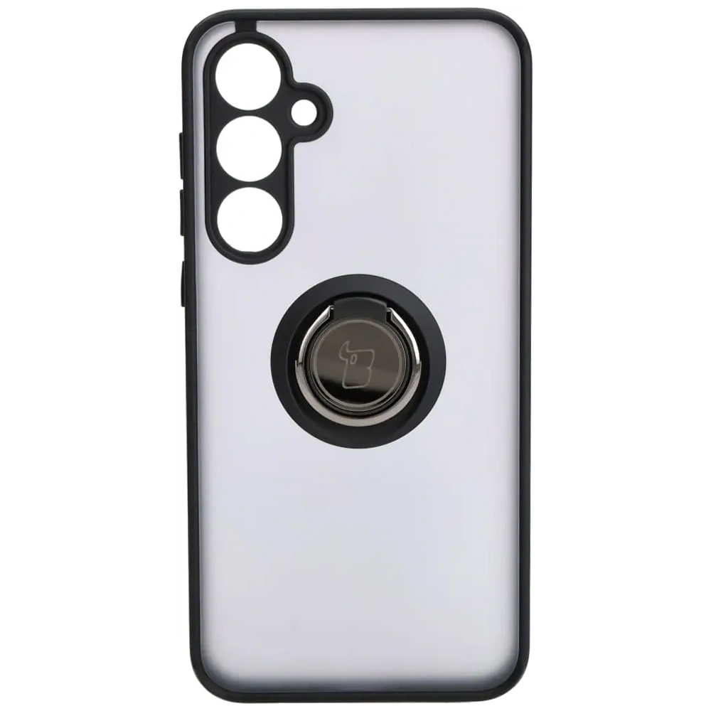Hurtownia GSM - Etui s držákem na prst Bizon Case Hybrid Ring pro Samsung Galaxy A35 5G kouřové s černým rámem - BIZ4278 - {ean13} - Hurt
