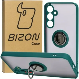 Hurtownia GSM - Bizon Case Hybrid Ring Samsung Galaxy A35 5G fumuriu cu un cadru verde închis - BIZ4279 - {ean13} - Hurt