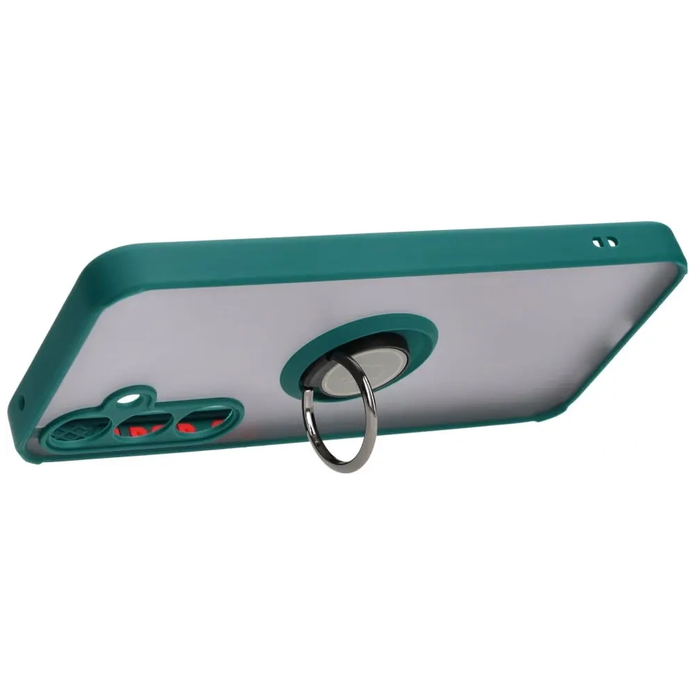 Wholesale Bizon Case Hybrid Ring Samsung Galaxy A35 5G smoky with a dark green frame - BIZ4279 - {ean13} - Hurt