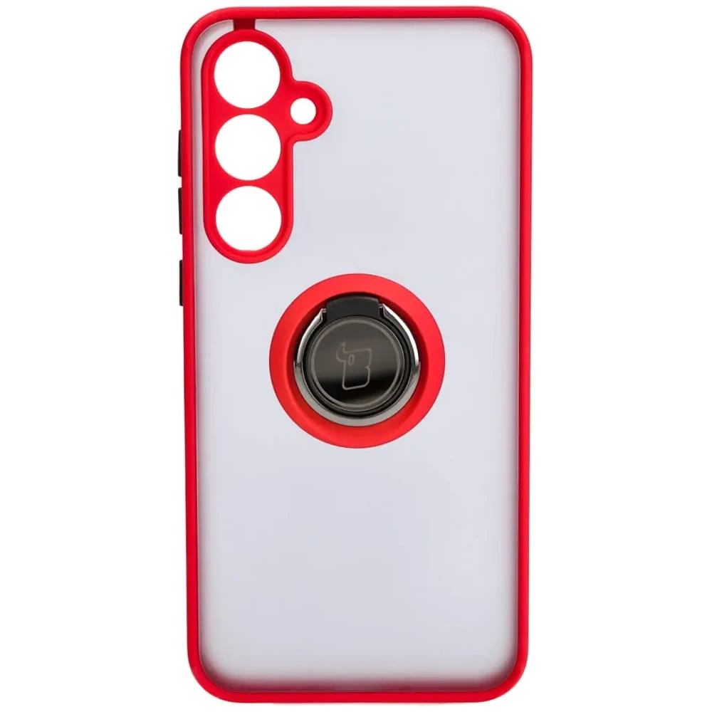 Hurtownia GSM - Etui z uchwytem na palec Bizon Case Hybrid Ring do Samsung Galaxy A35 5G przydymione z czerwoną ramką - BIZ4280 - {ean13} - Hurt